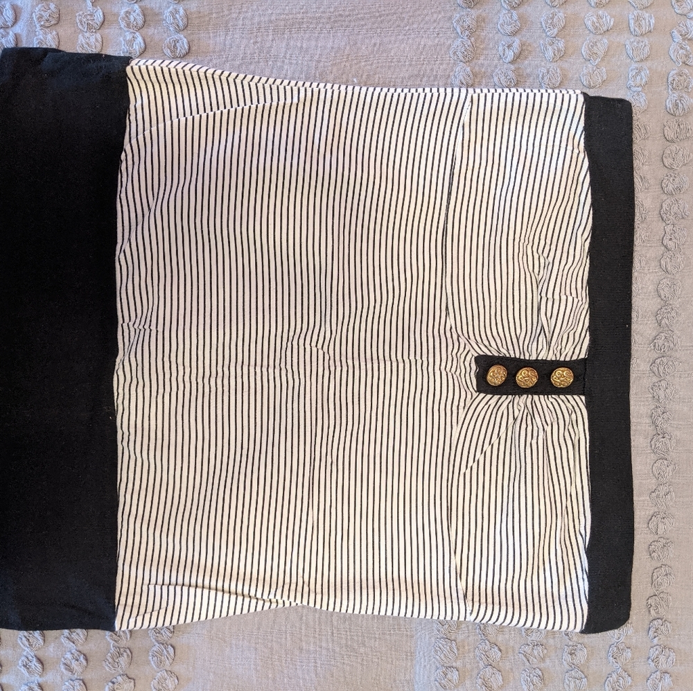 Striped shirt. Vintage styled beads sewn on